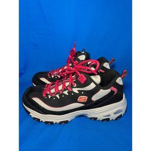 Skechers D'Lites Air-Cooled Memory Foam Women's Size 8 Sneakers Pink & Black